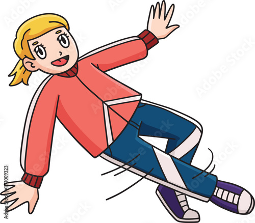 Breakdance B Girl with a Helicopter Move Clipart photo