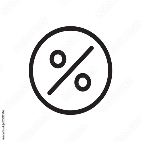 Discount icon featuring a percentage symbol, representing savings, promotions, and reduced prices.