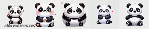 vector of a cute and adorable panda photo