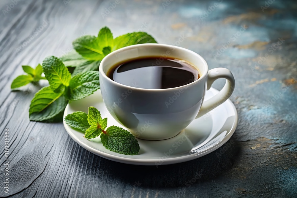 Minimalist Coffee with Mint: A Refreshing Cup of Calm Minimalist Coffee with Mint: A Refreshing Cup of Calm