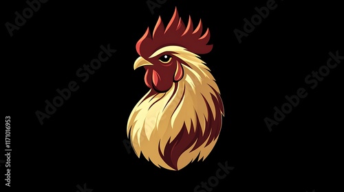 Obraz na płótnie Stylized Rooster Head Profile Bold Design w salonie