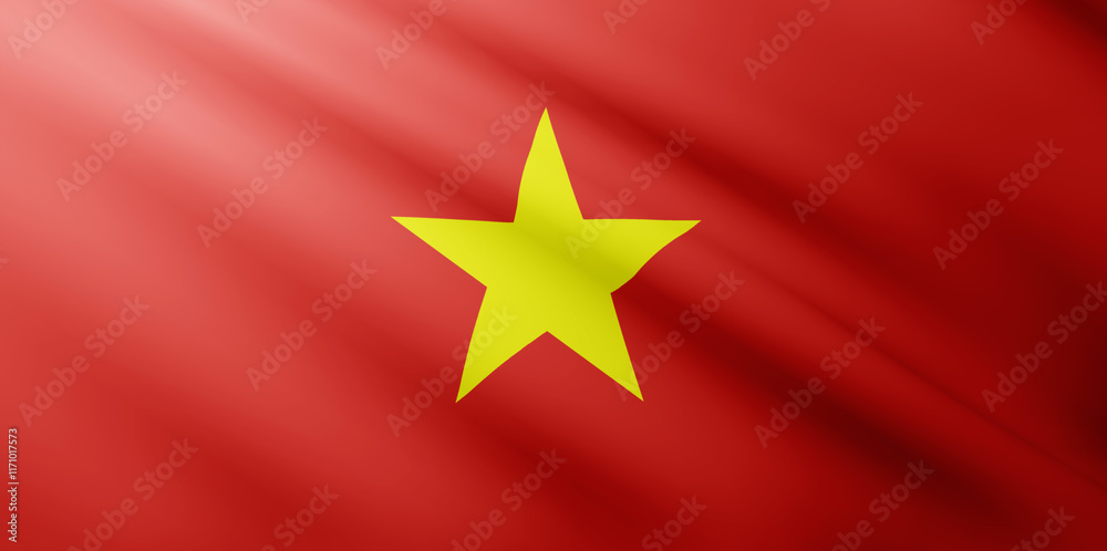 Waving flag of Vietnam. National flag of Vietnam background Waving flag of Vietnam. National flag of Vietnam background