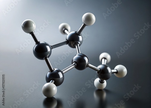 Minimalist Methane Molecule: CH4 Chemical Formula Stock Photo photo