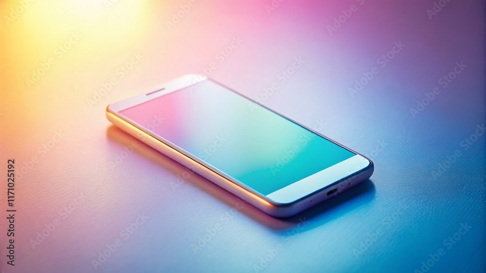 Minimalist Smartphone Mockup: Blank Screen, Tilt-Shift Effect Minimalist Smartphone Mockup: Blank Screen, Tilt-Shift Effect