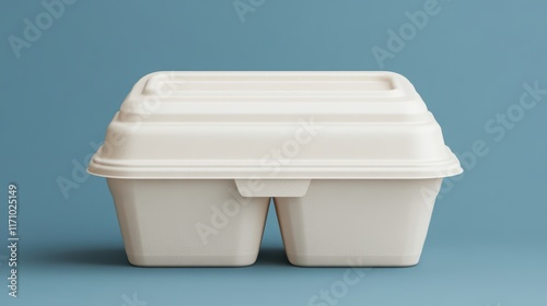 Two white rectangular containers on a vibrant blue backdrop, study in minimalism
