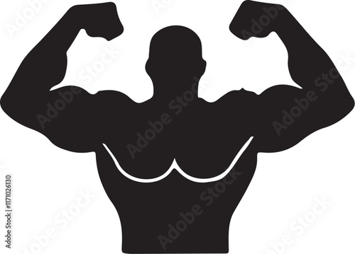 Muscular Bodybuilder in Gym: Fitness Vector Illustration