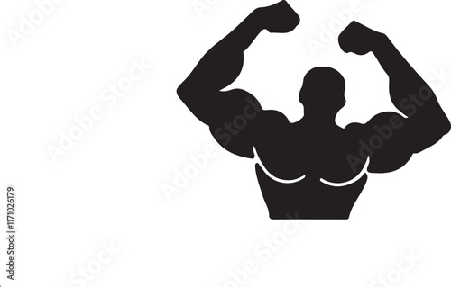 Muscular Bodybuilder in Gym: Fitness Vector Illustration