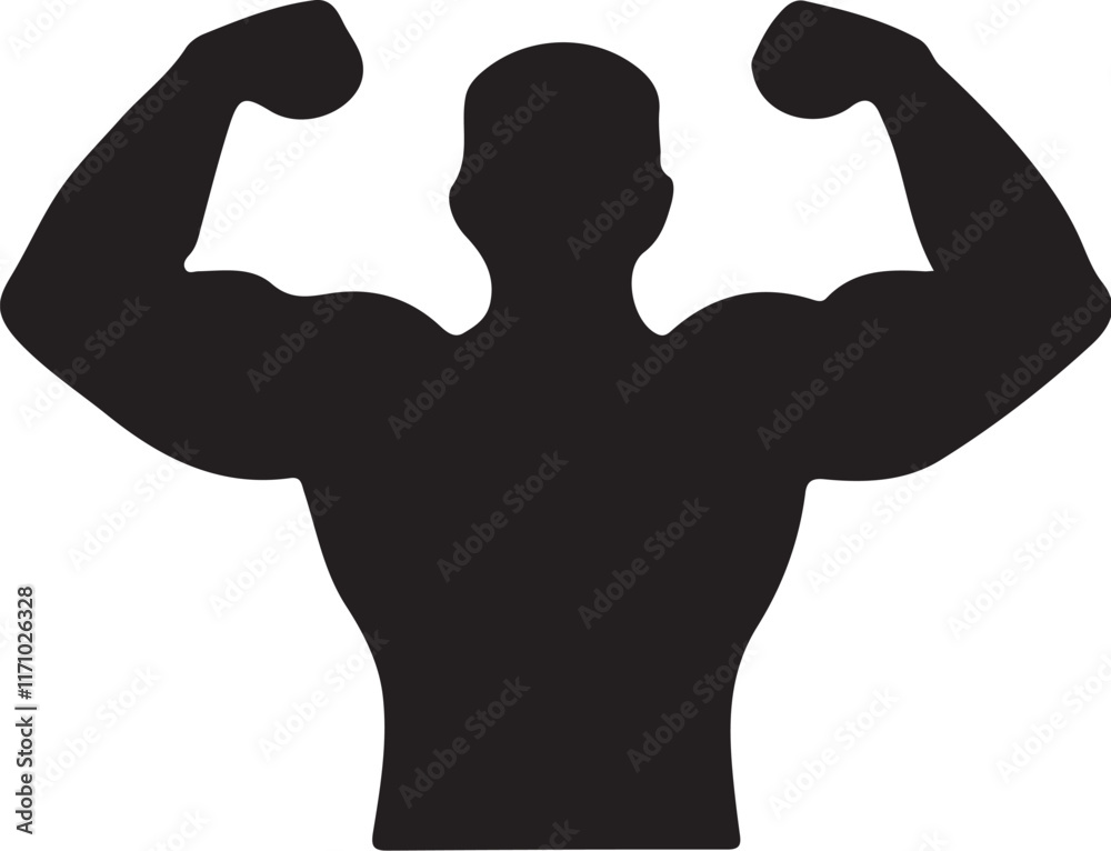 Fototapeta premium Muscular Bodybuilder in Gym: Fitness Vector Illustration
