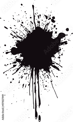 Wallpaper Mural High-Resolution Artistic Ink Splatter with Dripping Edges and Grunge Texture Torontodigital.ca