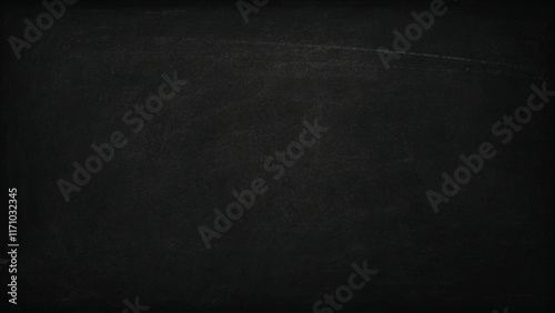 Abstract chalk rubbed out on blackboard or chalkboard texture clean school board for background. Dark Black background texture, old vintage charcoal black backdrop paper with watercolor. 