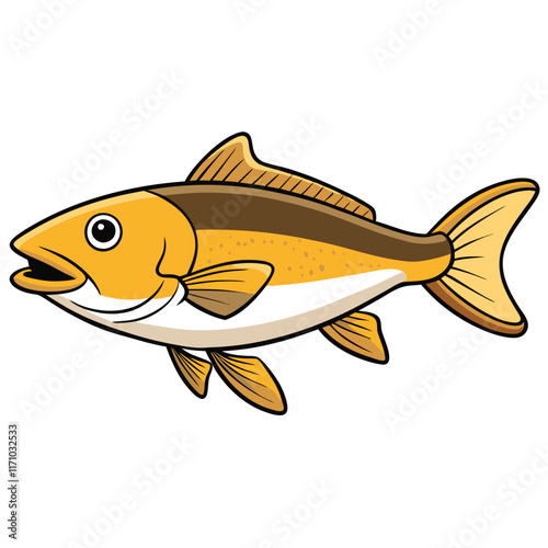 Cod fish isolated flat vector illustration on white background