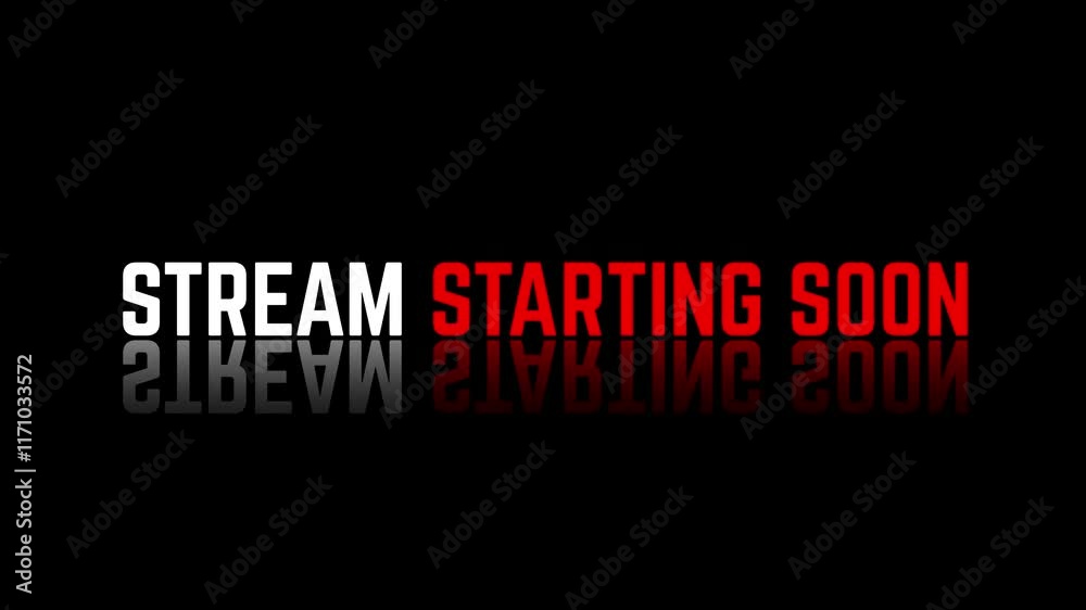 Stream Starting Soon Animated Banner with White Red Letters And Black Background Stream Starting Soon Animated Banner with White Red Letters And Black Background