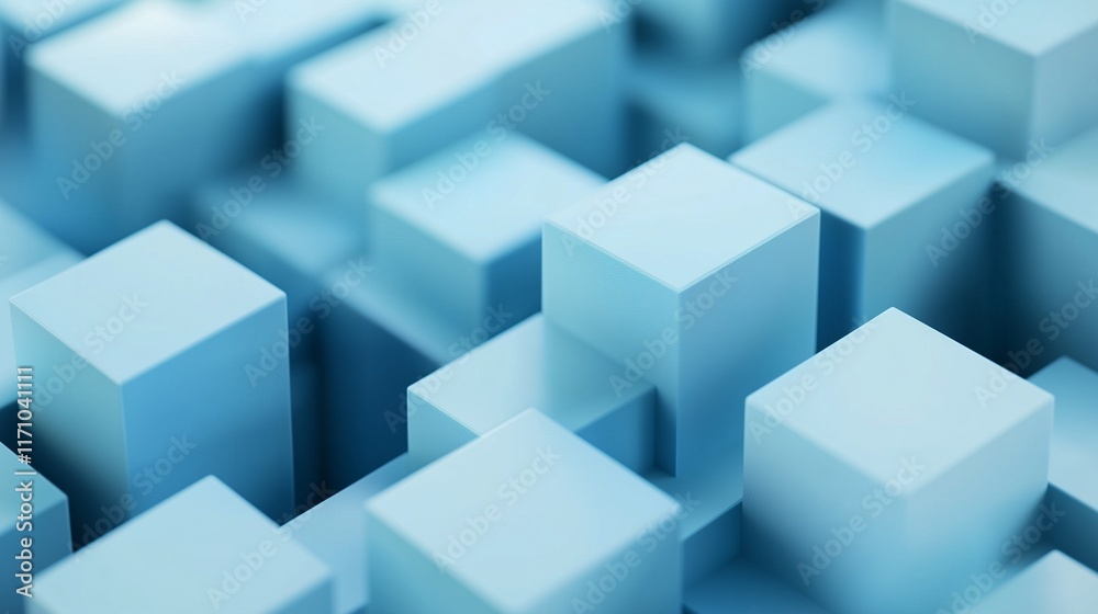 Minimalist design of soft blue 3D cubes in an abstract isometric perspective, with attention to smooth gradients and subtle highlights. The HD image captures the refined details. Minimalist design of soft blue 3D cubes in an abstract isometric perspective, with attention to smooth gradients and subtle highlights. The HD image captures the refined details.