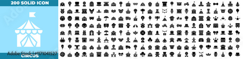 Circus Solid Editable Icons set.