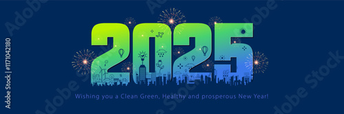 Happy New Year 2025. eco concept. photo