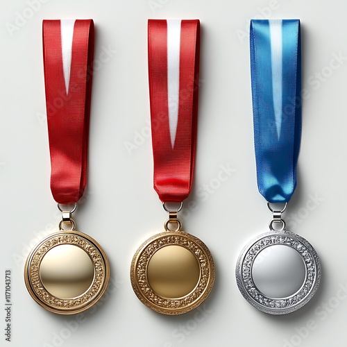 Obraz na płótnie Gold Silver and Bronze Medals Displayed Together w salonie