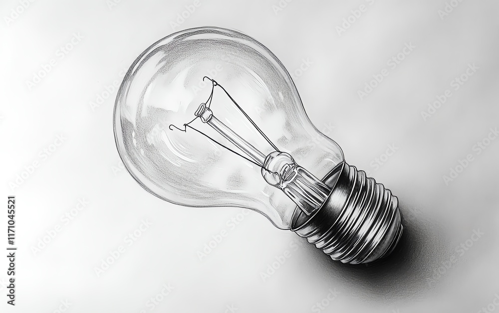 A minimalist pencil drawing of a glowing light bulb, crafted with precision lines, emanating rays of inspiration and a sense of discovery A minimalist pencil drawing of a glowing light bulb, crafted with precision lines, emanating rays of inspiration and a sense of discovery