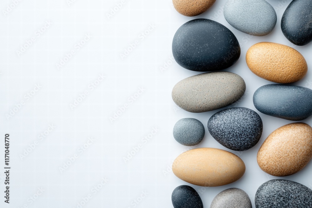 Smooth Stones on White Background Smooth Stones on White Background