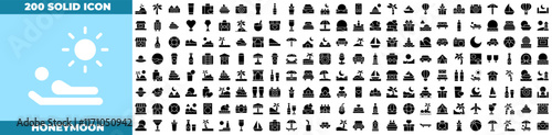 Honeymoon Solid Editable Icons set.