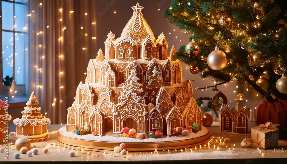 Obraz premium Generated Twinkling fairy lights for a warm and festive atmosphere