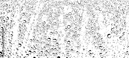 Texture of water drops on glass