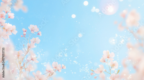 春の桜のキラキラ背景