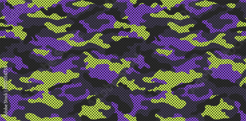Фотография Stylish camouflage military pattern, seamless pattern with grid