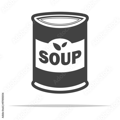 Canned soup icon transparent vector isolated