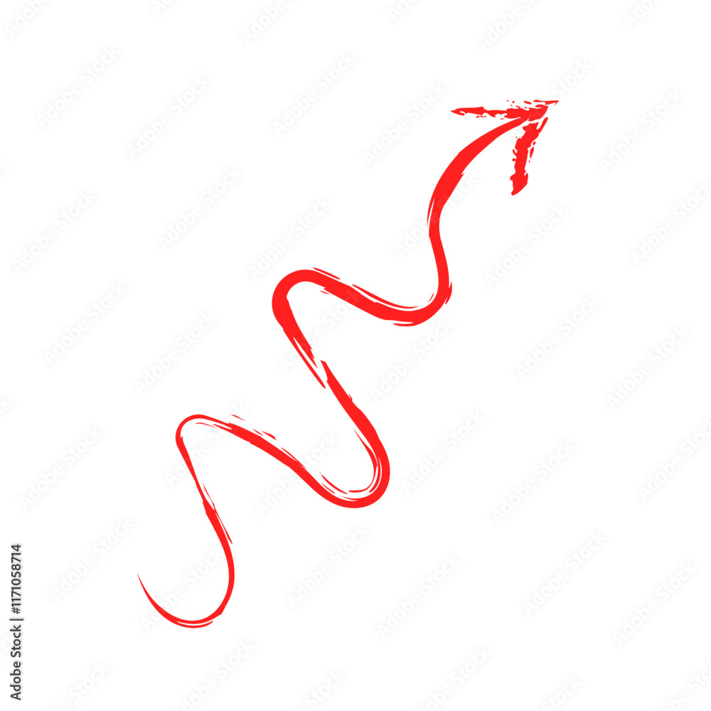 Hand drawn red arrow upward Hand drawn red arrow upward