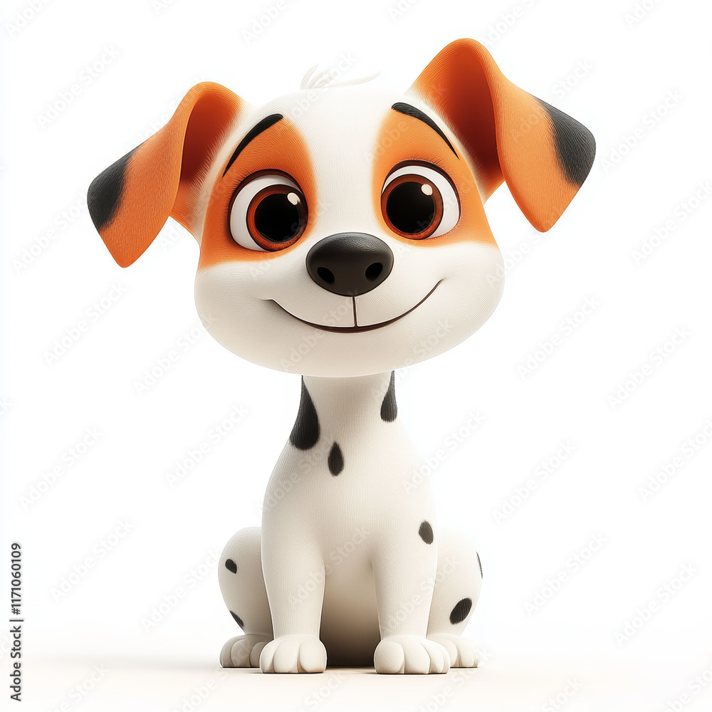 Playful Cartoon Puppy With a Happy Expression in a Light Background Playful Cartoon Puppy With a Happy Expression in a Light Background