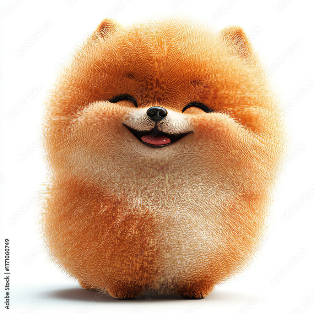 Happy Fluffy Pomeranian Puppy With a Joyful Expression Happy Fluffy Pomeranian Puppy With a Joyful Expression