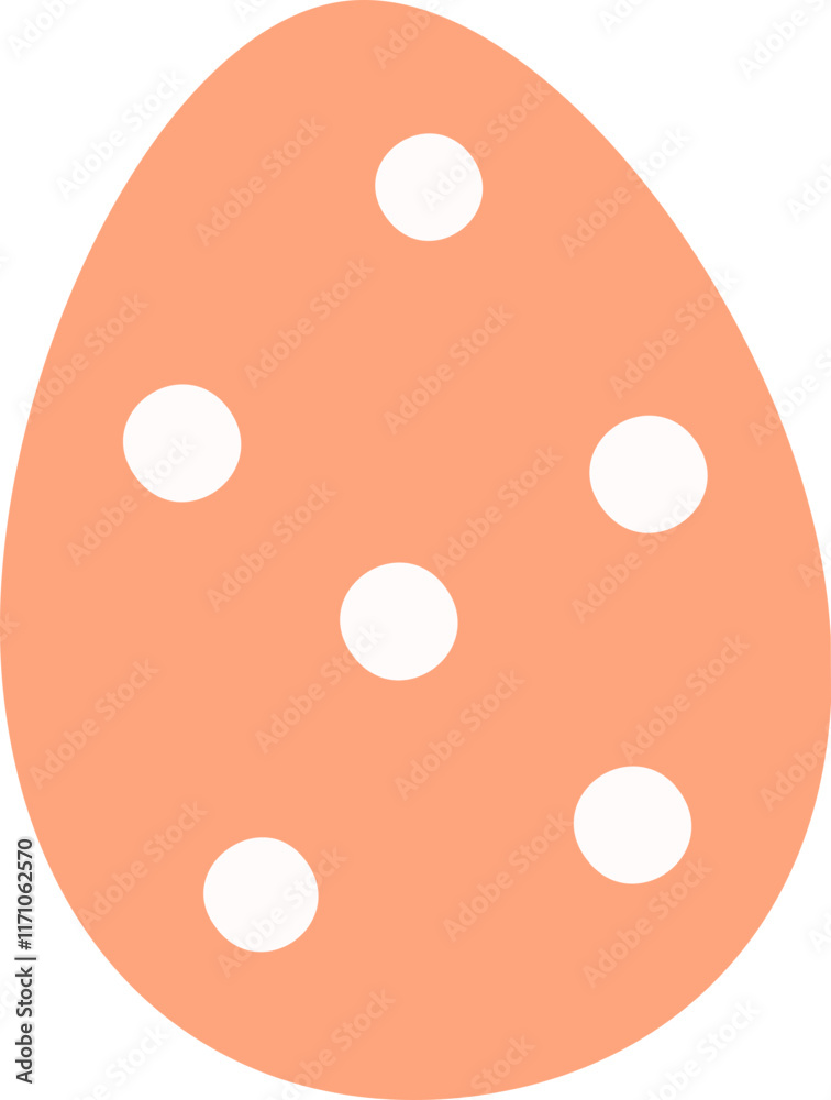 Fototapeta premium Simple cute easter egg clipart. Cute patterned Easter eggs flat vector. Transparent background.