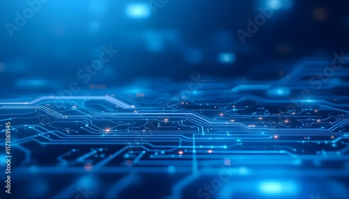 An abstract cold blue background with subtle motion blur creates a mesmerizing technological atmosphere, evoking a sense of innovation and futuristic advancement, generated with ai