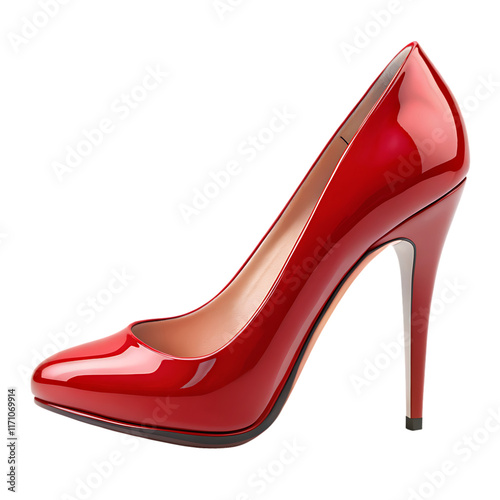  Women heel red 3d transparent background