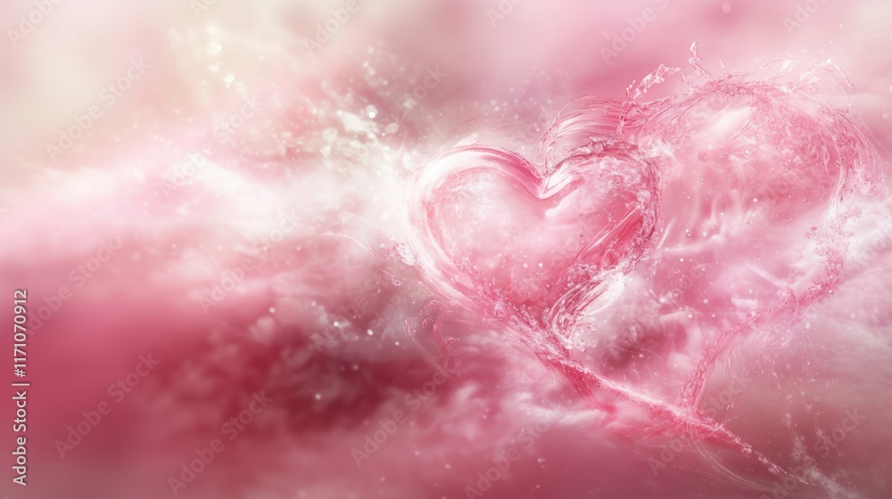 Fototapeta premium Valentine’s Day greeting card background template with heart shape