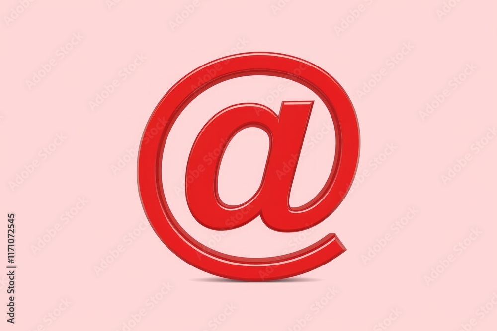 A 3D red email symbol, signifying online communication and connectivity. A 3D red email symbol, signifying online communication and connectivity.