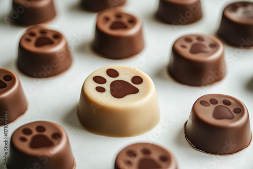 Mocha mousse treats featuring paw print designs for trendy snacks in 2025 photo