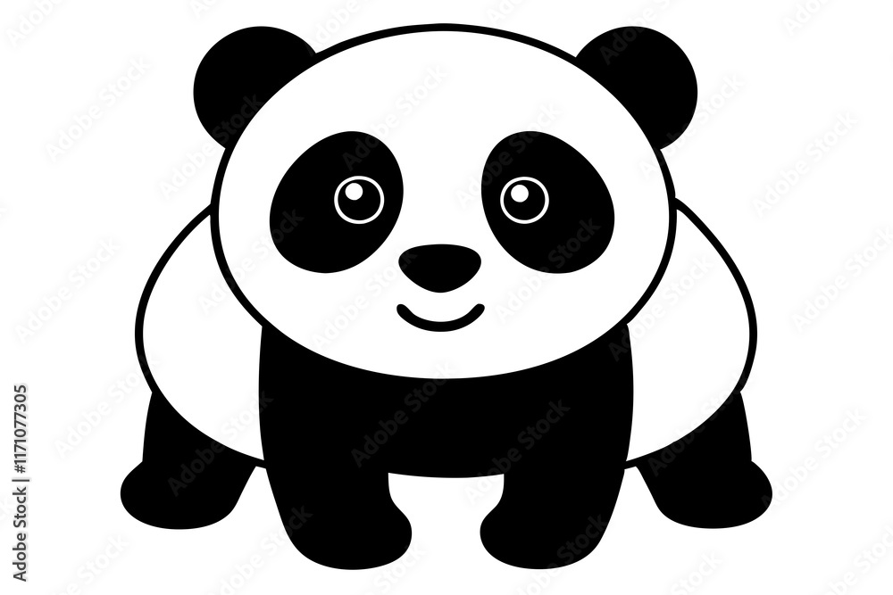 Naklejka premium panda bear with bamboo