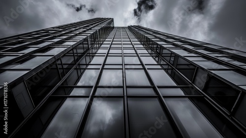 Wallpaper Mural Architectural Abstraction: Urban Skyscraper in Monochrome Cityscape Torontodigital.ca