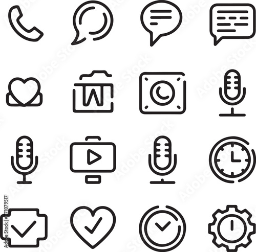 Line Icon Silhouette Collection