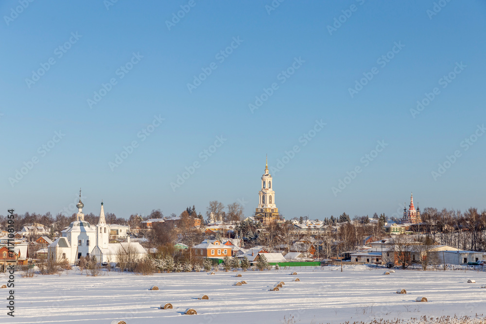 Fototapeta premium Panoramic view of the Suzdal city. Vladimir region, Russia
