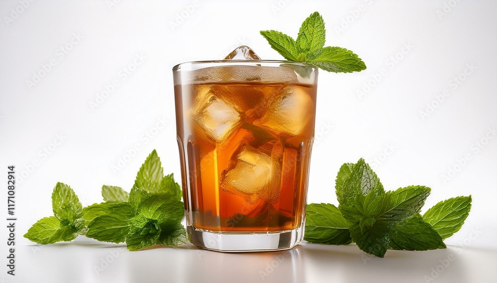Refreshing Iced Tea: A Cool, Crisp, and Mint-Garnished Drink Refreshing Iced Tea: A Cool, Crisp, and Mint-Garnished Drink