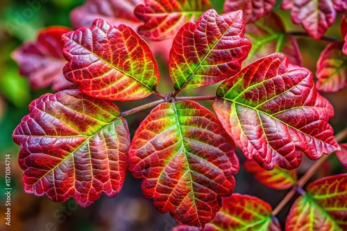 Poison Oak Rash: Double Exposure Stock Photo - Skin Irritation & Allergic Reaction photo