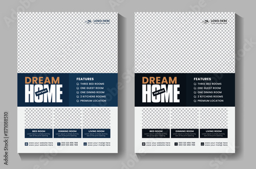 Luxurious real estate house property flyer sale poster template design