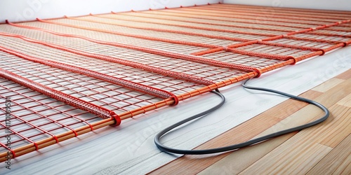 Radiant Floor Heating System -  Isolated White Background for Design Mockups photo