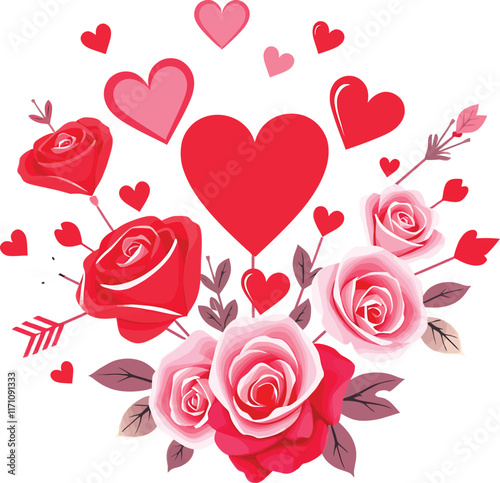 valentine background with roses