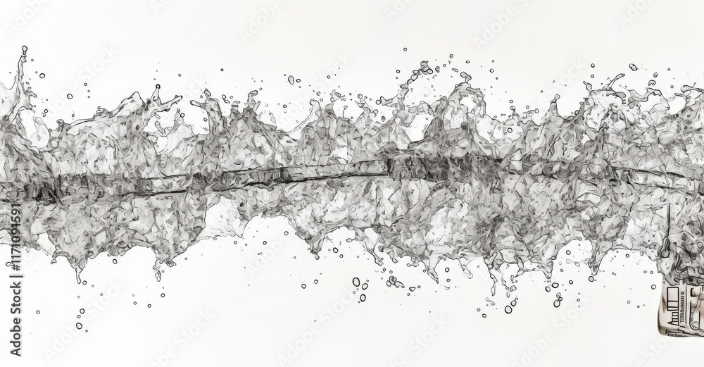 Fototapeta premium Isolated water splash on white background, water, water splash