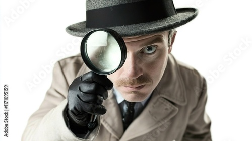 detective with magnifying glass 
