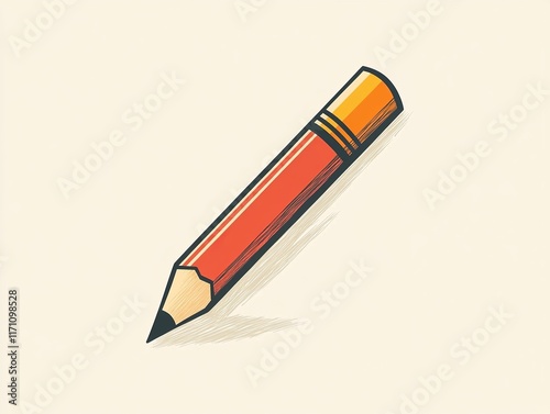 simple logo of a notebook, pencil sketch, straight lines, two dimensional, two colors, photo