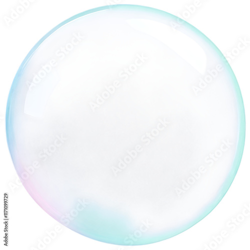bubble 3d render multicolored transparent shape element. Png transapency .	
